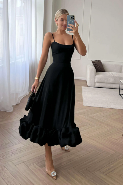Flounce Bustier Midi Dress