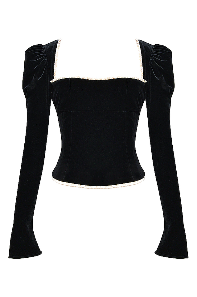 Noa Black Velvet Corset