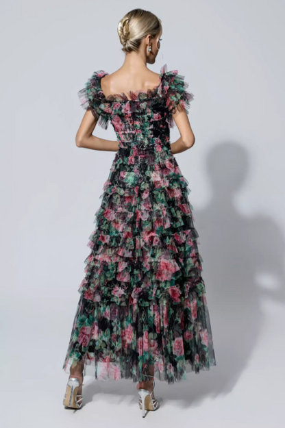 Nola Ruched Floral Maxi Dress