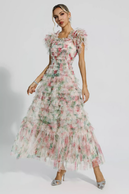 Nola Ruched Floral Maxi Dress