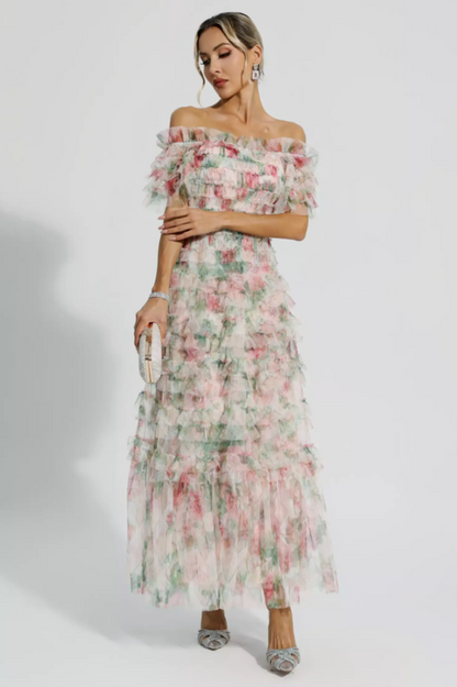 Nola Ruched Floral Maxi Dress