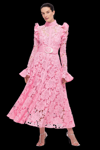 Aliyah Lace Butterfly Sleeve Midi Dress