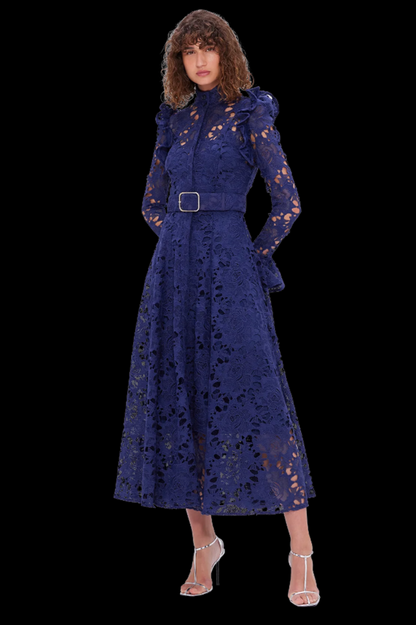 Aliyah Lace Butterfly Sleeve Midi Dress