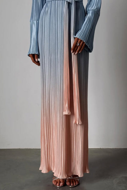 Claire Pleated Gradient Maxi Dress