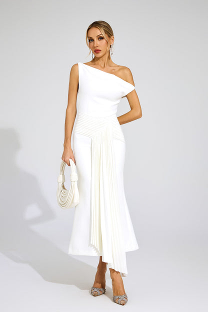 Walter White Ruched One Shoulder Dress