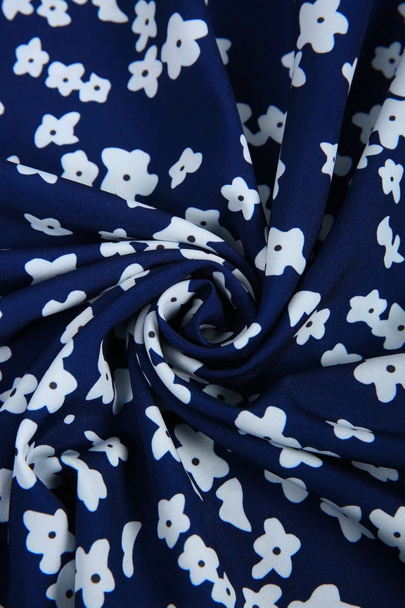 Round Neck Floral Casual Midi Dresses