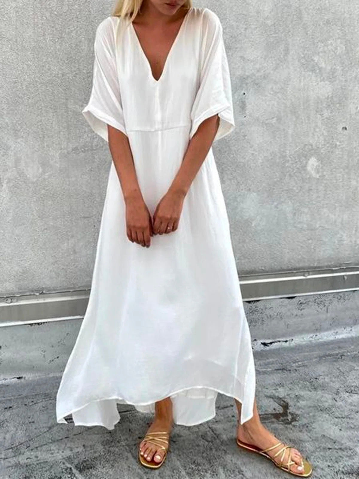 Casual Solid Short sleeve Dresses