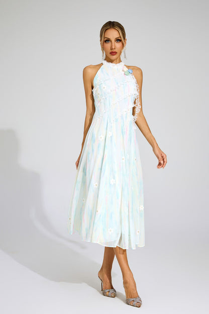 Wheatley Green Halter Sleeveless Dress