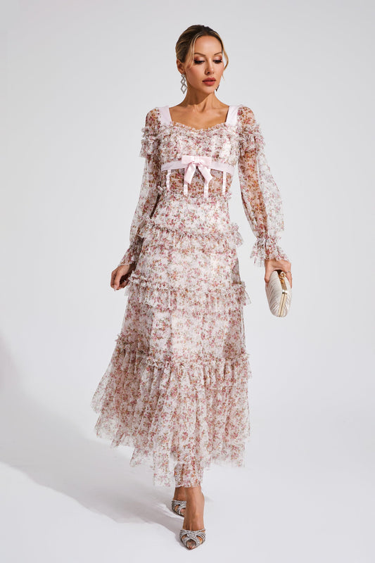 Wilde Pink Floral Long Sleeve Dress