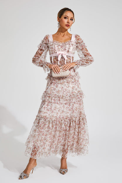 Wilde Pink Floral Long Sleeve Dress