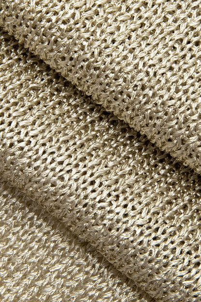 Selene Metallic Backless Knit Maxi Dress