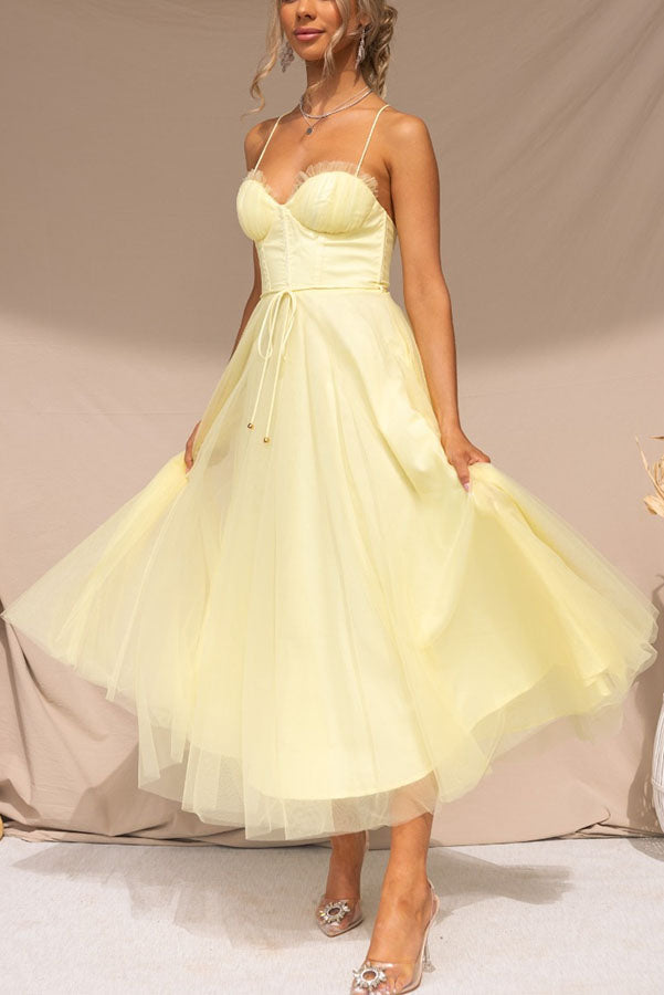 Modern-day Princess Chiffon Suspenders Party Maxi Dress – Noveify