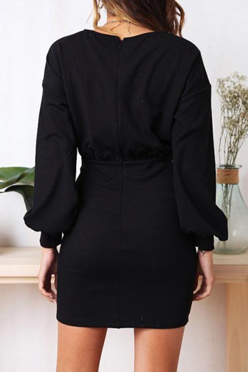 Hubble-bubble Sleeves Mini Dress