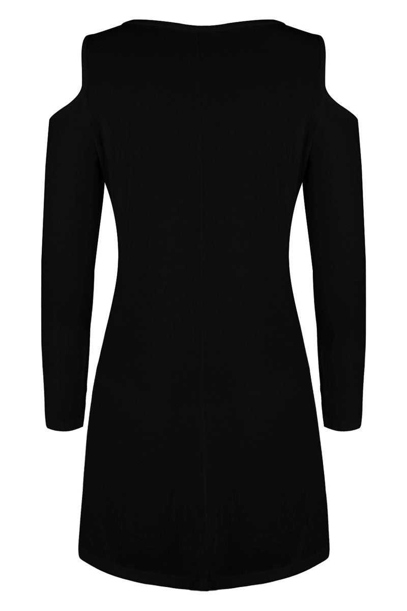 Halloween V Neck Cold Shoulder Mini Dress