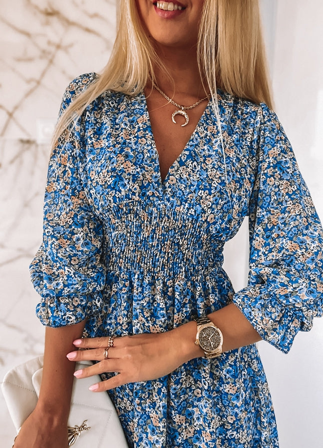 Floral V neck Casual Half sleeve Dress