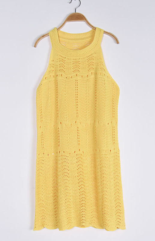 Women's Sleeveless Cutout Solid Knit Dress