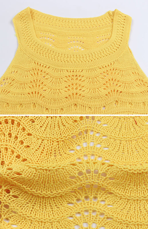 Women's Sleeveless Cutout Solid Knit Dress