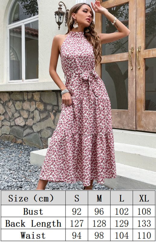 Women's Summer Sling Midi Dress Slim Halter Dress