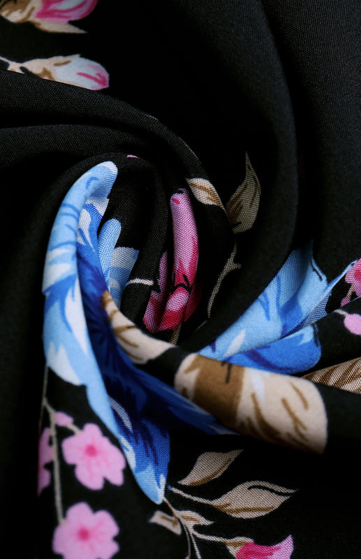 Ladies Spring/Summer Fashion Wrap Chest Print Bifurcated Waist Dress