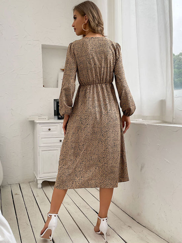 Women's long -sleeved casual fashion versatile dress