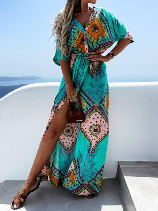 Print long skirt chiffon temperament commuting mid-waist long skirt
