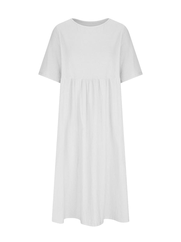 Loose Round Neck Half Sleeve Midi Dress