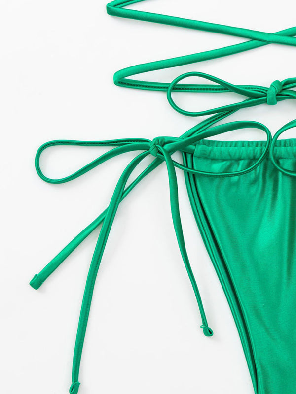 New women's padded triangle swimsuit strap bikini