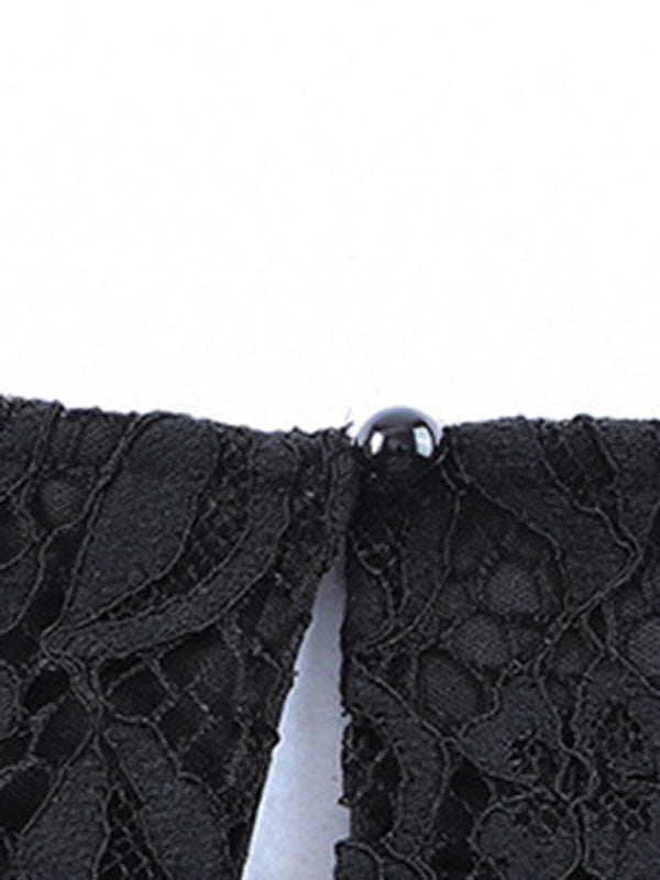 Women's long sleeve multi-layered lace dress