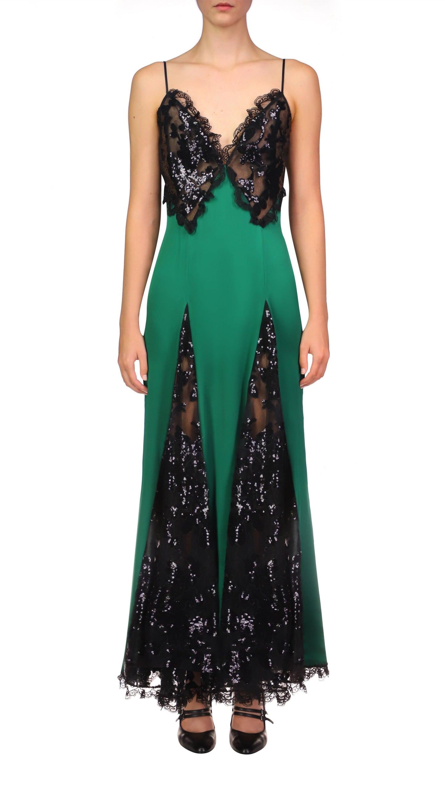 Susanna V-neck Sequin Embellished Maxi Dress