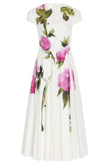 Lindsay Rose Printed Cap Sleeve Midi Dress