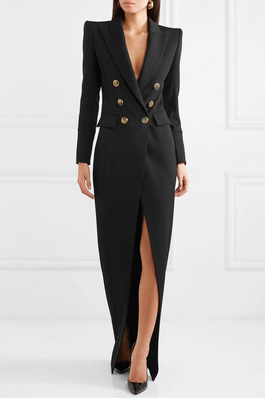 Simona Tuxedo Maxi Blazer Dress – Noveify