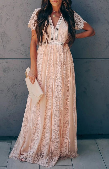 Women's  Fill Your Heart Lace Maxi Dress
