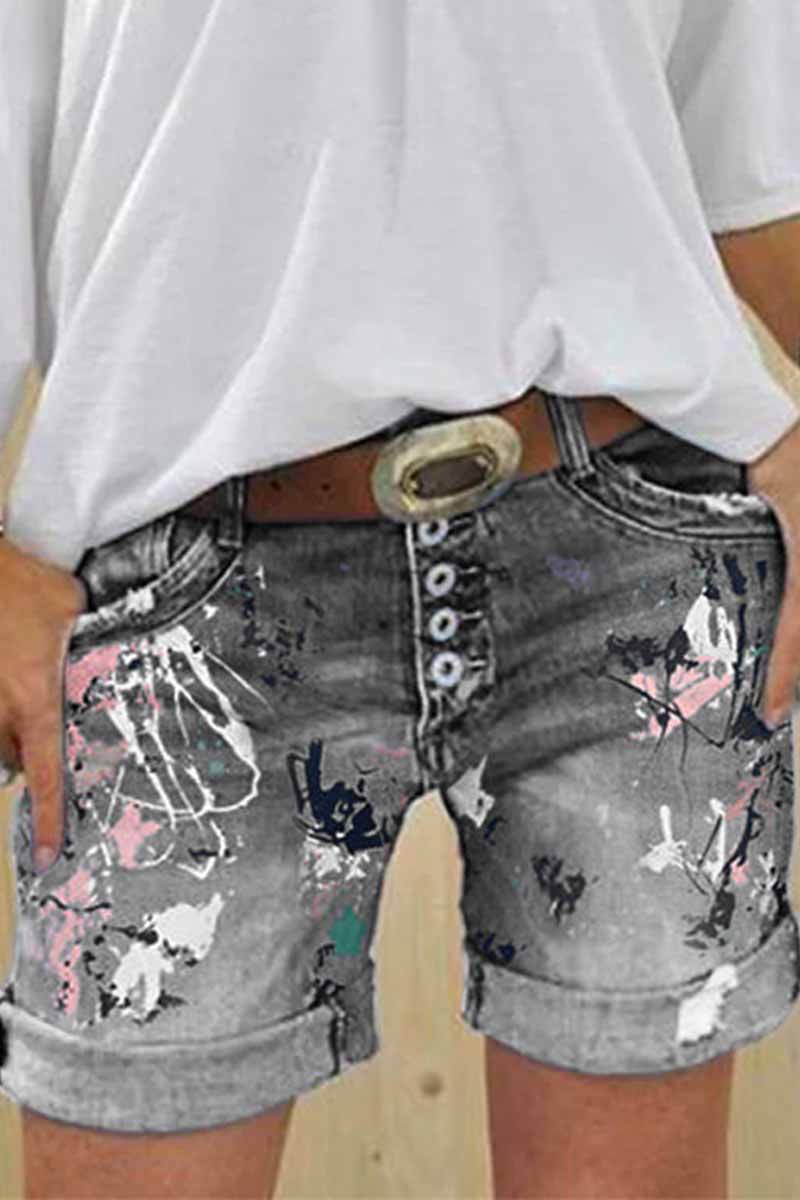 Noveify Washed Printed Casual Jeans