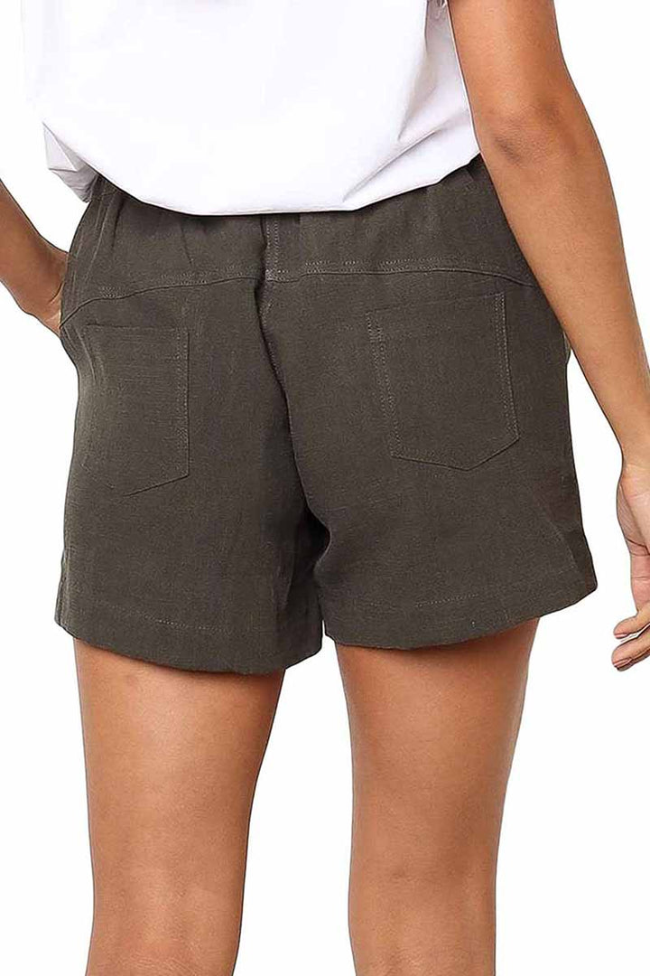 Noveify Adjustable Waist Cotton Casual Shorts