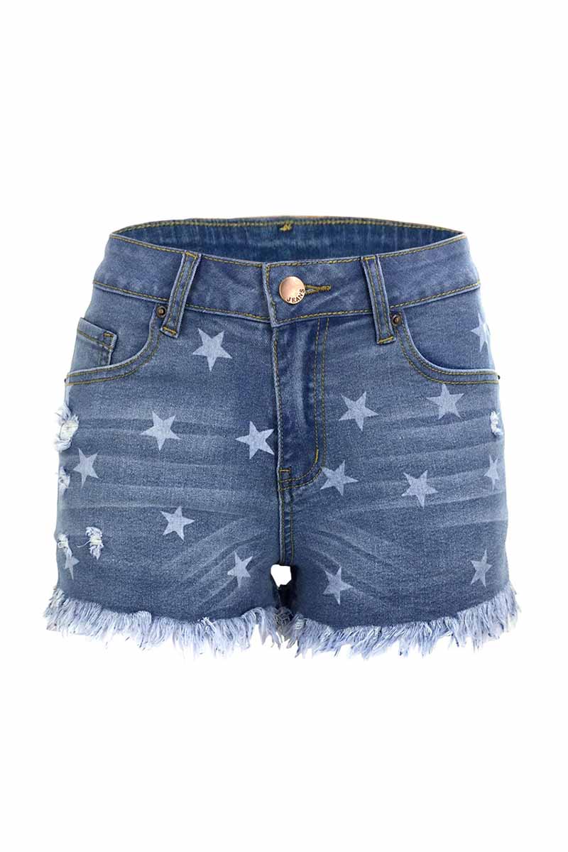 Noveify Cute Star Denim Shorts