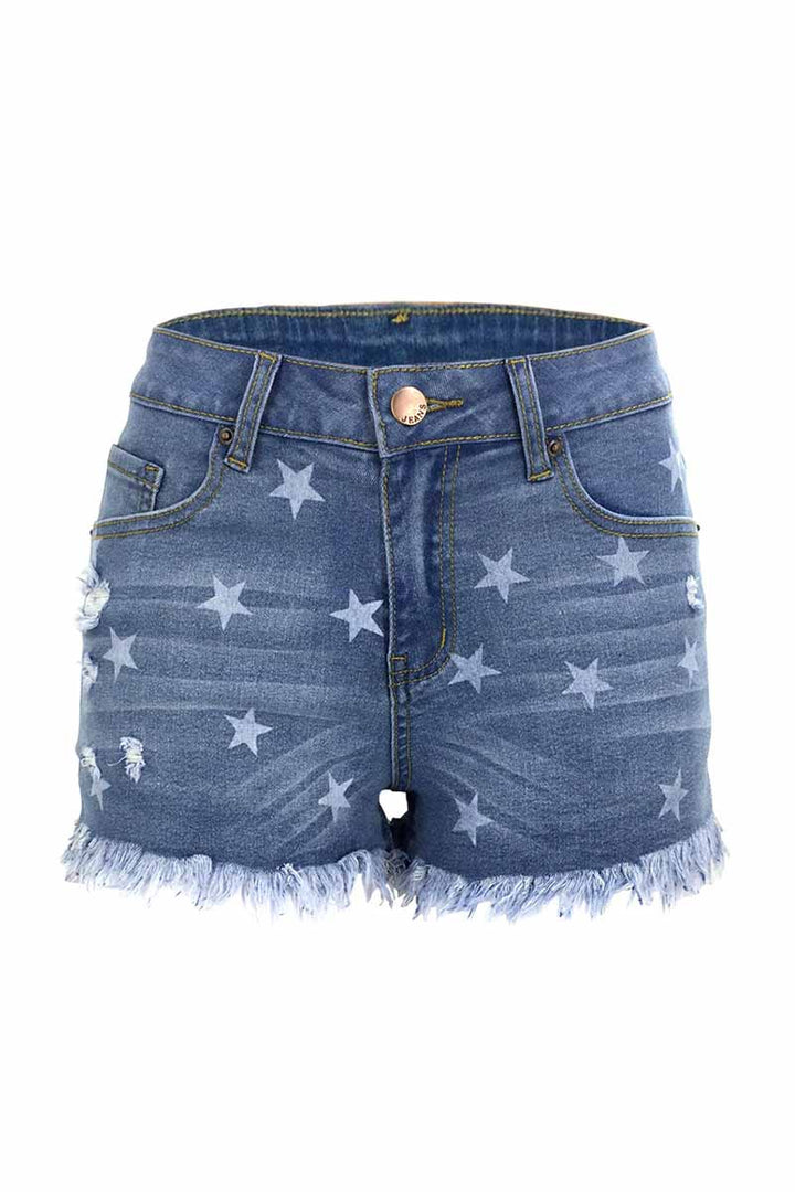 Noveify Cute Star Denim Shorts