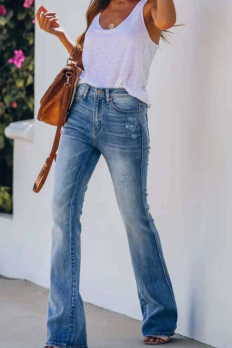 Noveify Women Jeans Mid Rise Fitted Denim Pants