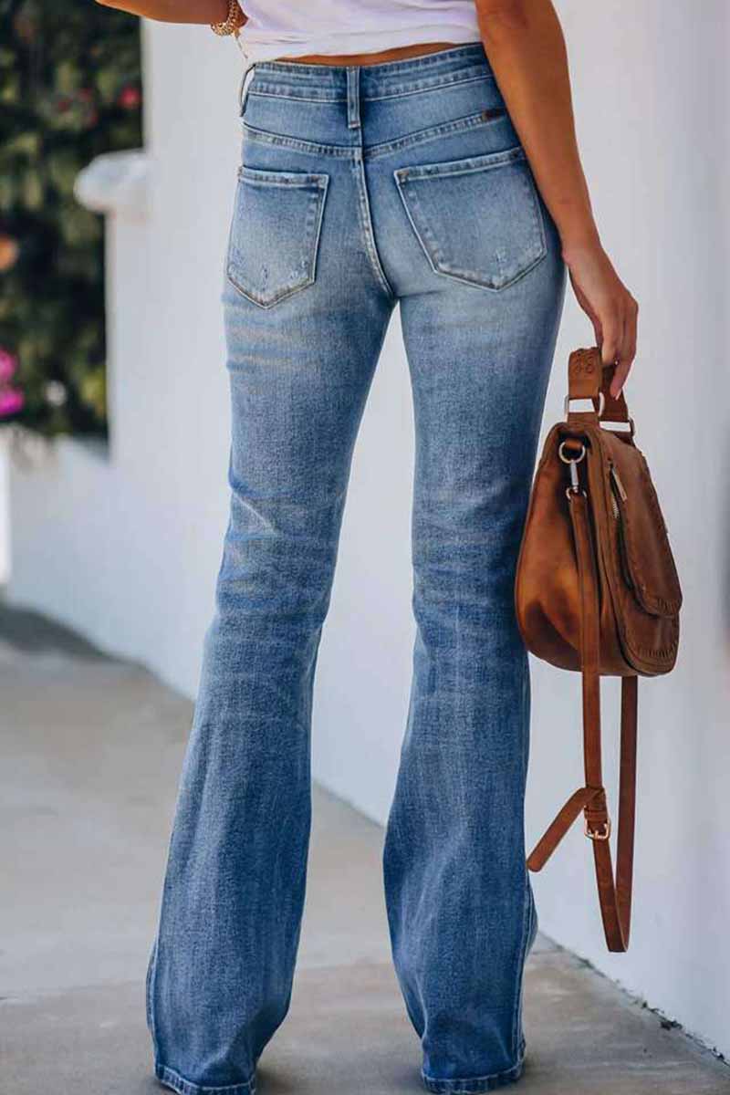 Noveify Women Jeans Mid Rise Fitted Denim Pants