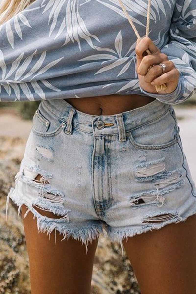 Noveify Broken Holes Blue Jeans